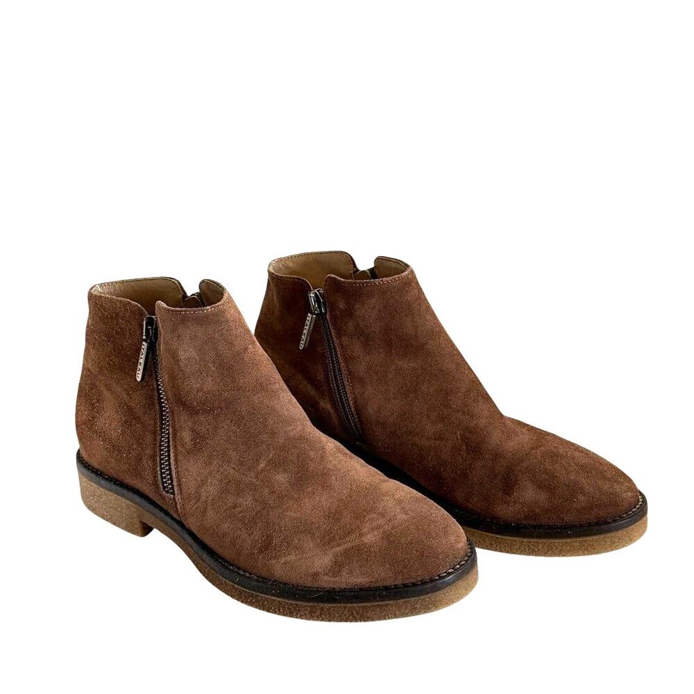 Italeau Women’s 38 US 7.5 Brown Suede Ankle Boots Handmade Italy
